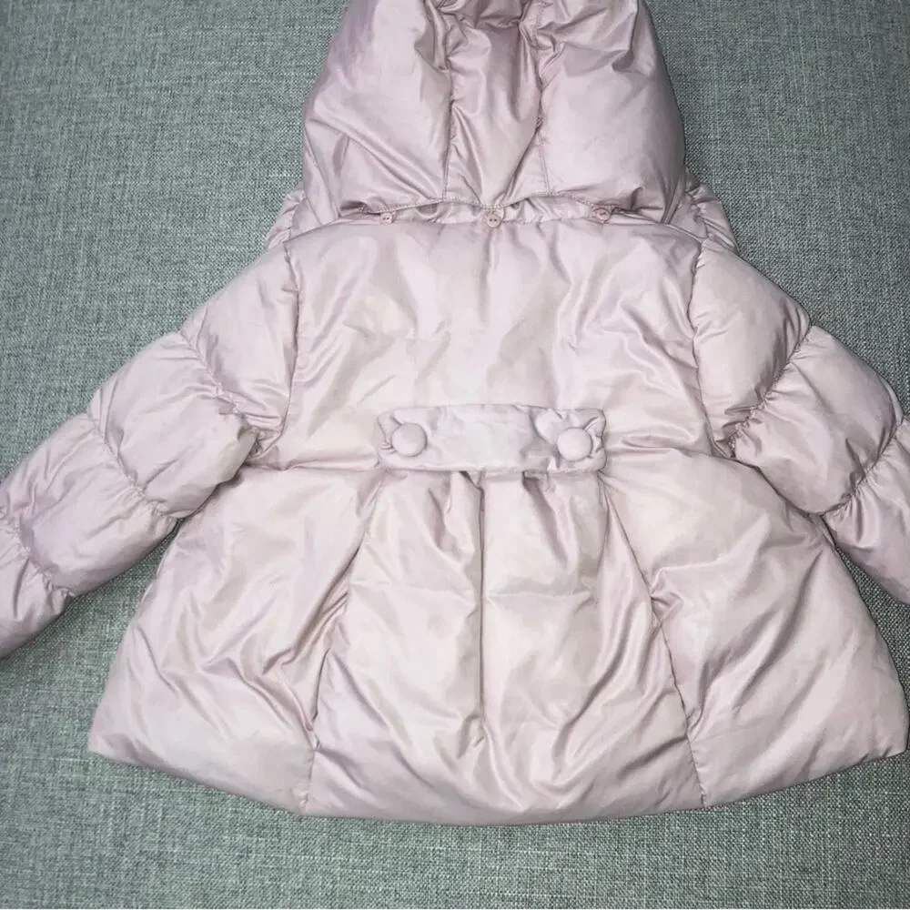 Chateau de Sable 24m pink down/feather puffer jacket VGUC